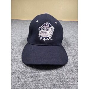 Vintage 90s Georgetown Hoyas Fitted Hat Mens L Starter Starfit Jack Bulldog Navy